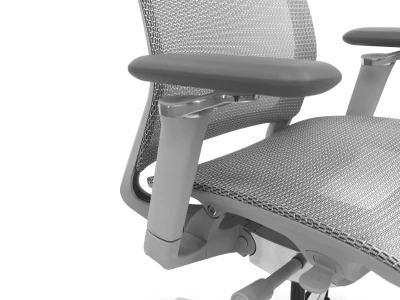 Fotel ergonomiczny biurowy ERGONAUT AERO szary zbliżenie lewy podłokietnik