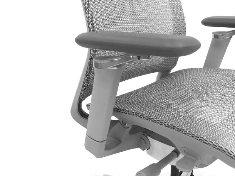 Fotel ergonomiczny biurowy ERGONAUT AERO szary zbliżenie lewy podłokietnik