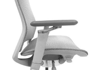 otel ergonomiczny biurowy ERGONAUT AERO szary prawy bok siedziska