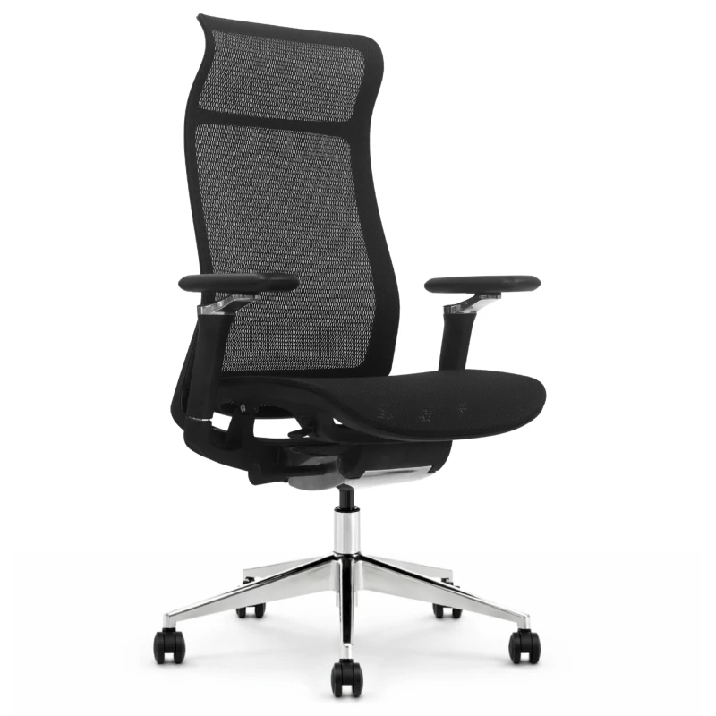 Fotel ergonomiczny biurowy ERGONAUT AERO czarny lewy półprofil