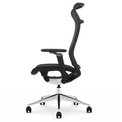 Fotel ergonomiczny biurowy ERGONAUT AERO czarny prawy profil