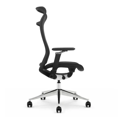 Fotel ergonomiczny biurowy ERGONAUT AERO czarny lewy profil