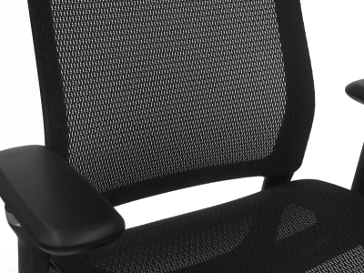 Fotel ergonomiczny biurowy ERGONAUT AERO czarny zblizenie lewy podlokietnik