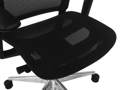 Fotel ergonomiczny biurowy ERGONAUT AERO czarny szerokie siedzisko z siatki
