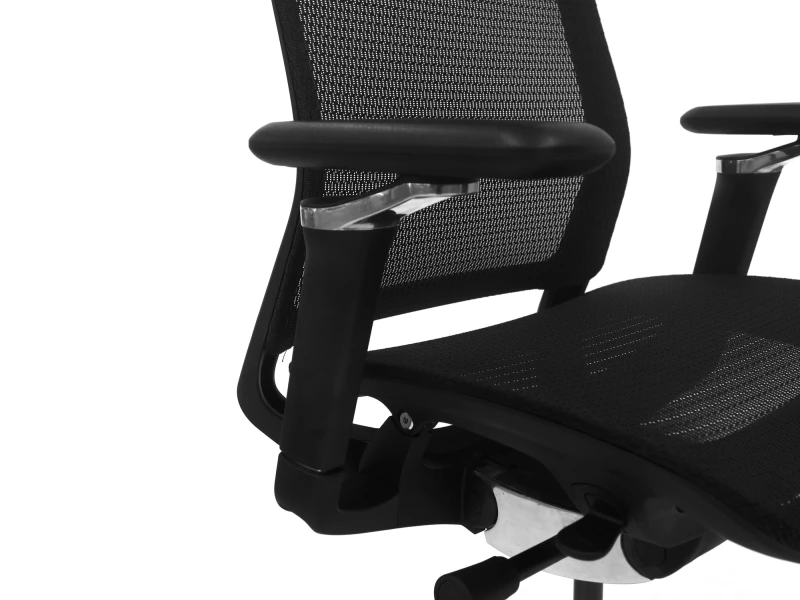 Fotel ergonomiczny biurowy ERGONAUT AERO czarny prawy bok siedziska