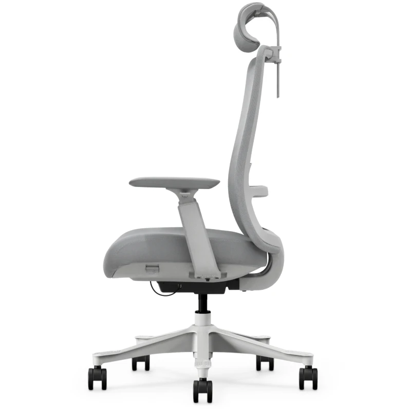 Fotel Ergonomiczny Biurowy ERGONAUT ODYSSEY Szary - pełny widok z prawego profilu na jasnej podstawie