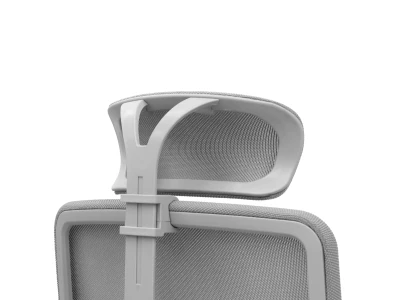 Fotel Ergonomiczny Biurowy ERGONAUT ODYSSEY Szary - widok od spodu na tylny wspornik szarego zagłówka