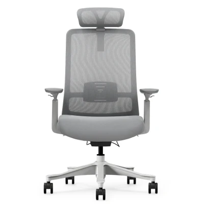 Fotel Ergonomiczny Biurowy ERGONAUT ODYSSEY Szary - widok centralny z przodu na całą sylwetkę fotela