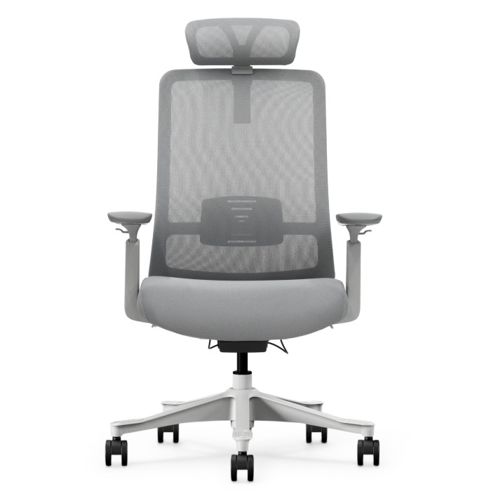 Fotel Ergonomiczny Biurowy ERGONAUT ODYSSEY Szary - widok centralny z przodu na całą sylwetkę fotela