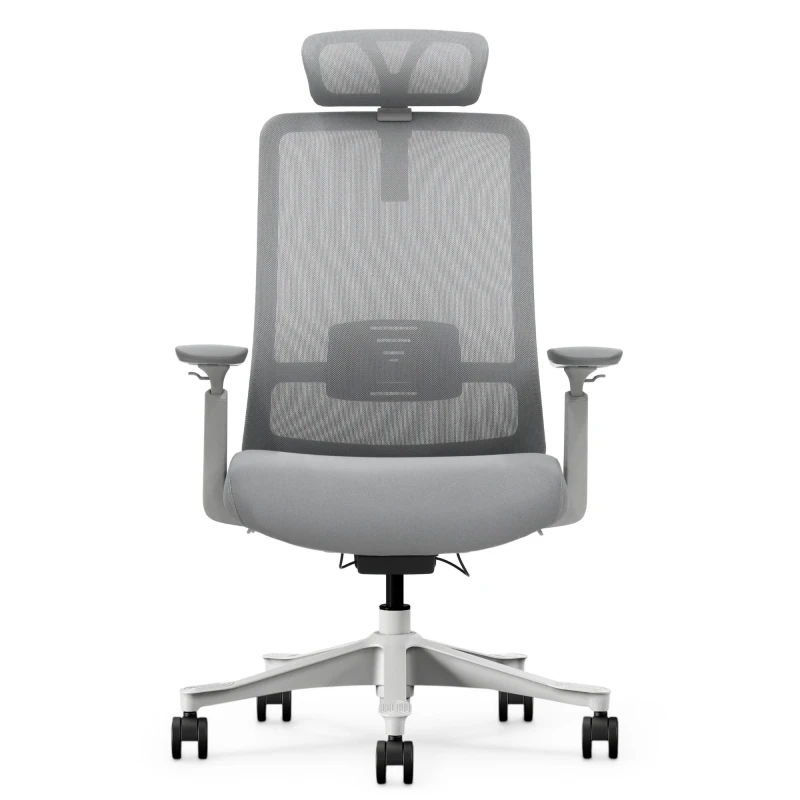 Fotel Ergonomiczny Biurowy ERGONAUT ODYSSEY Szary - widok centralny z przodu na całą sylwetkę fotela