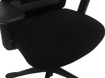 Fotel Ergonomiczny Biurowy ERGONAUT AERO Czarny - zbliżenie na fakturę materiału przedniej krawędzi siedziska.