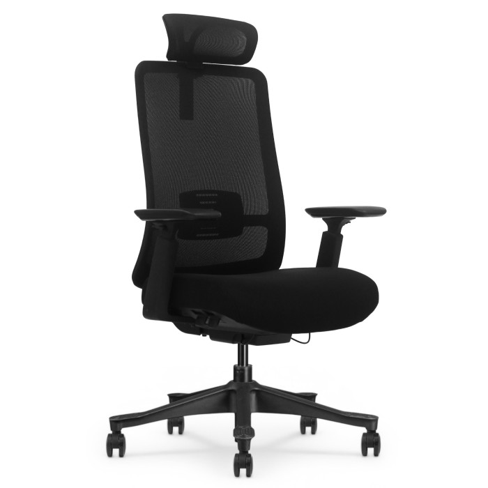 Fotel Ergonomiczny Biurowy ERGONAUT AERO Czarny - widok w półprofilu z lewej strony
