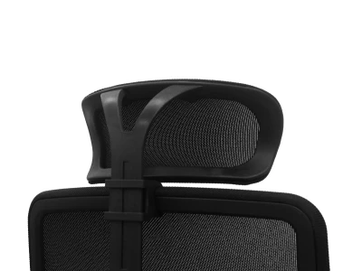 Fotel Ergonomiczny Biurowy ERGONAUT AERO Czarny - zbliżenie od tyłu pod kątem na mocowanie zagłówka z siatką.