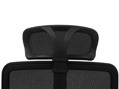 Fotel Ergonomiczny Biurowy ERGONAUT AERO Czarny - centralne zbliżenie z tyłu na stelaż i wspornik zagłówka.