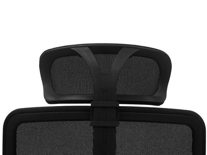 Fotel Ergonomiczny Biurowy ERGONAUT AERO Czarny - centralne zbliżenie z tyłu na stelaż i wspornik zagłówka.