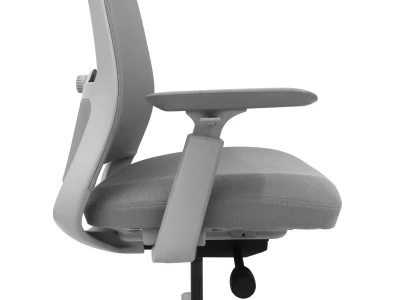 Fotel Ergonomiczny Biurowy ERGONAUT NIMBUS Szary - widok z lewego boku na siedzisko i wspornik podłokietnika.