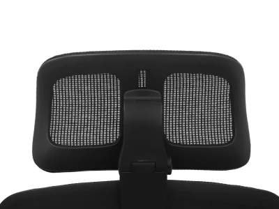Fotel Ergonomiczny Biurowy ERGONAUT NIMBUS Czarny - widok z tyłu na zagłówek z siatką i pionowe mocowanie.