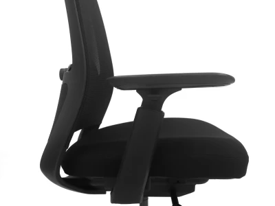 Fotel Ergonomiczny Biurowy ERGONAUT NIMBUS Czarny - zbliżenie z lewego profilu na siedzisko.