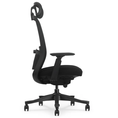 Fotel Ergonomiczny Biurowy ERGONAUT NIMBUS Czarny - widok z prawego profilu na konstrukcję fotela.