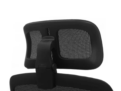 Fotel Ergonomiczny Biurowy ERGONAUT NIMBUS Czarny - zbliżenie z tyłu na mocowanie zagłówka do ramy.