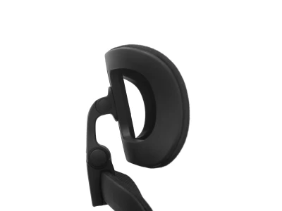 Fotel Ergonomiczny Biurowy ERGONAUT NIMBUS Czarny - zbliżenie z profilu na mechanizm zagłówka.