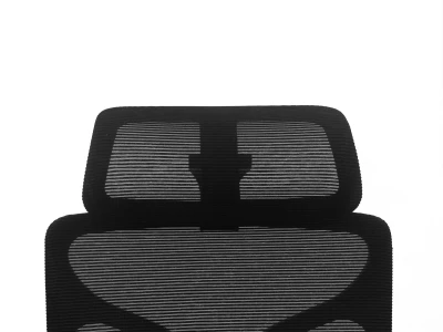 Fotel Ergonomiczny Biurowy ERGONAUT BIONIC AIR Czarny - zbliżenie od przodu na fakturę siatkowego zagłówka.