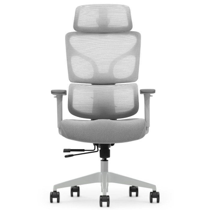 Fotel Ergonomiczny Biurowy ERGONAUT BIONIC Szary - centralny widok z przodu na całą sylwetkę.