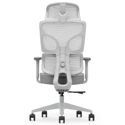 Fotel Ergonomiczny Biurowy ERGONAUT BIONIC Szary - centralny widok z tyłu na stelaż oparcia i podstawę.