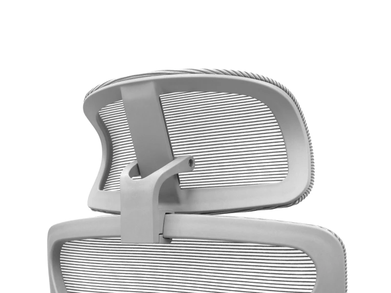 Fotel Ergonomiczny Biurowy ERGONAUT BIONIC Szary - zbliżenie od tyłu pod kątem na mocowanie zagłówka z oparciem.