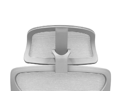 Fotel Ergonomiczny Biurowy ERGONAUT BIONIC Szary - zbliżenie od tyłu na siatkowy zagłówek fotela.