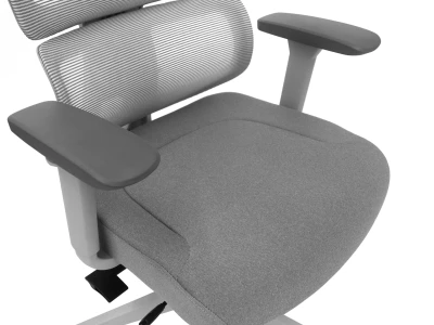 Fotel Ergonomiczny Biurowy ERGONAUT BIONIC Szary - ujęcie z góry na materiałowe siedzisko.