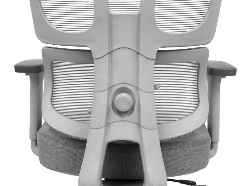 Fotel Ergonomiczny Biurowy ERGONAUT BIONIC Szary - centralne zbliżenie na tylny stelaż i pokrętło regulacji wsparcia lędźwiowego.