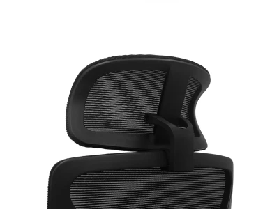 Fotel Ergonomiczny Biurowy ERGONAUT BIONIC Czarny - zbliżenie od tyłu na łączenie zagłówka z oparciem.