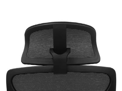Fotel Ergonomiczny Biurowy ERGONAUT BIONIC Czarny - centralne zbliżenie od tyłu na siatkowy zagłówek.