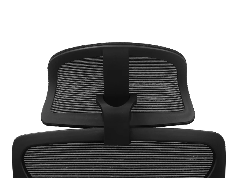Fotel Ergonomiczny Biurowy ERGONAUT BIONIC Czarny - centralne zbliżenie od tyłu na siatkowy zagłówek.