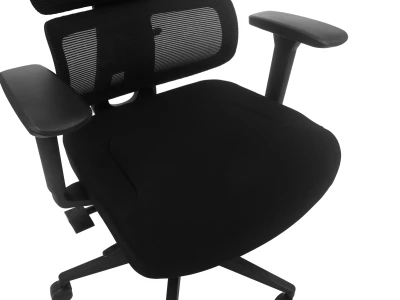 Fotel Ergonomiczny Biurowy ERGONAUT BIONIC Czarny - ujęcie z góry na materiałowe siedzisko fotela.