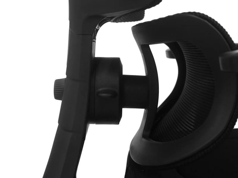 Fotel Ergonomiczny Biurowy ERGONAUT BIONIC Czarny - zbliżenie z lewej strony na mechanizm lędźwiowy.