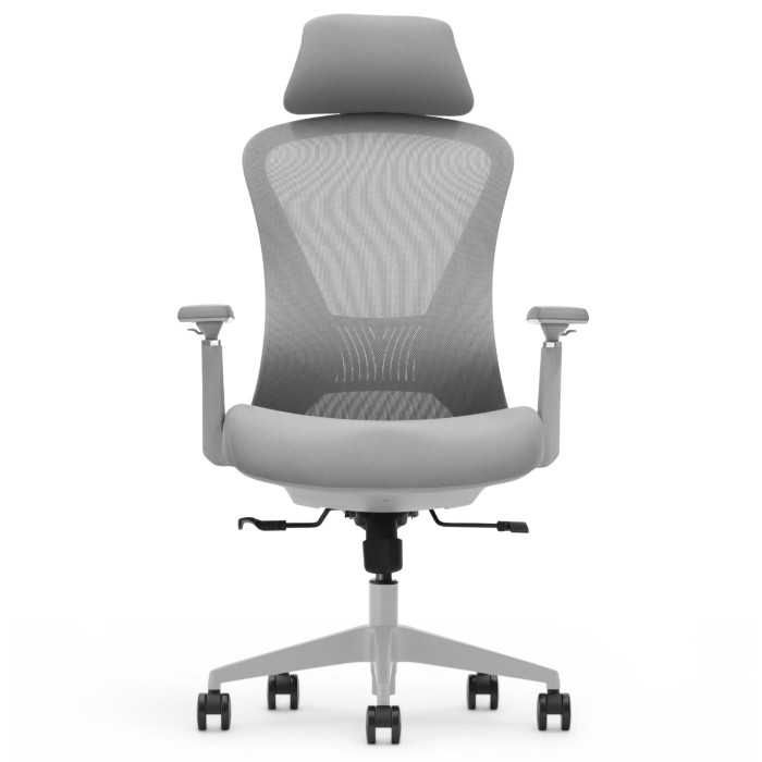 Fotel Ergonomiczny Biurowy ERGONAUT VOYAGER Szary - centralny widok z przodu na całą sylwetkę.