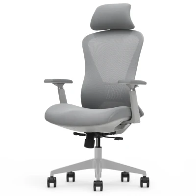 Fotel Ergonomiczny Biurowy ERGONAUT VOYAGER Szary - prawy półprofil ukazujący oparcie i siedzisko.