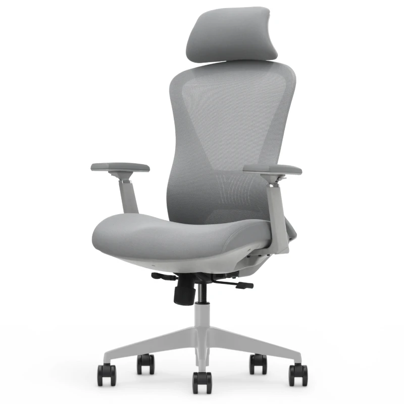 Fotel Ergonomiczny Biurowy ERGONAUT VOYAGER Szary - prawy półprofil ukazujący oparcie i siedzisko.