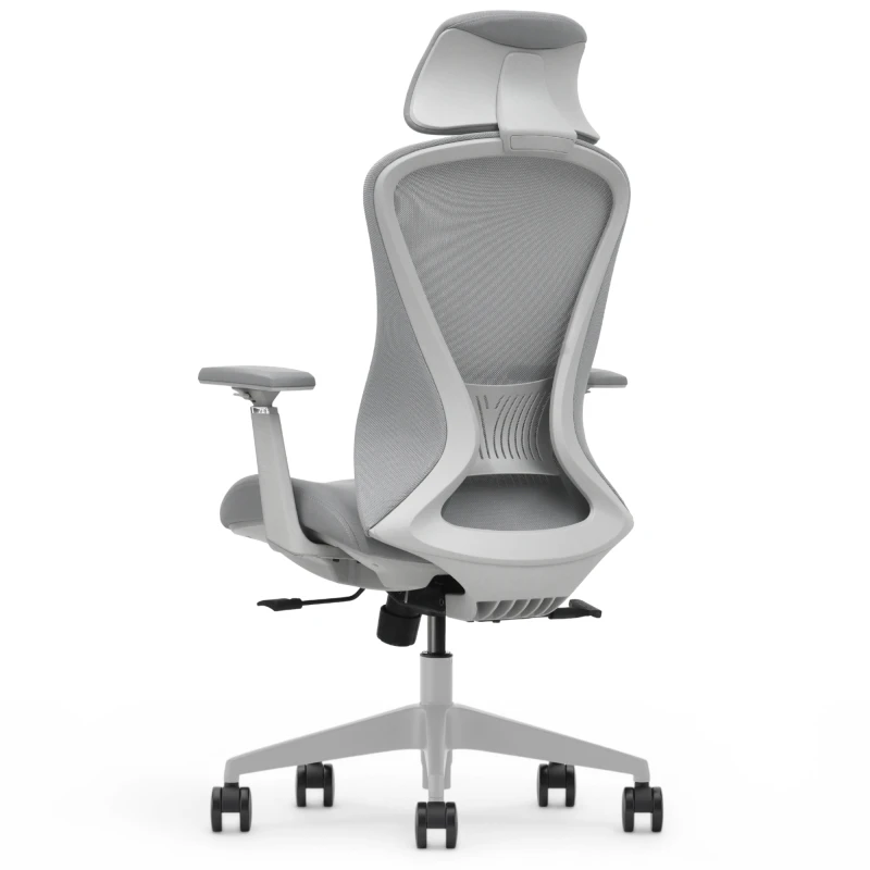 Fotel Ergonomiczny Biurowy ERGONAUT VOYAGER Szary - prawy półprofil z tyłu na stelaż fotela.