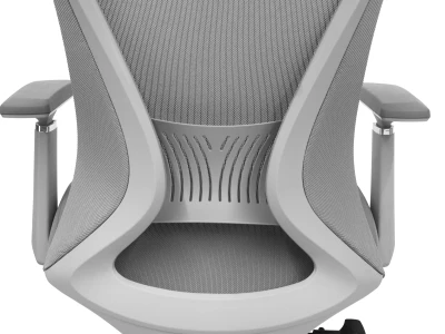Fotel Ergonomiczny Biurowy ERGONAUT VOYAGER Szary - detal ramy lędźwiowej z pionowymi wycięciami.