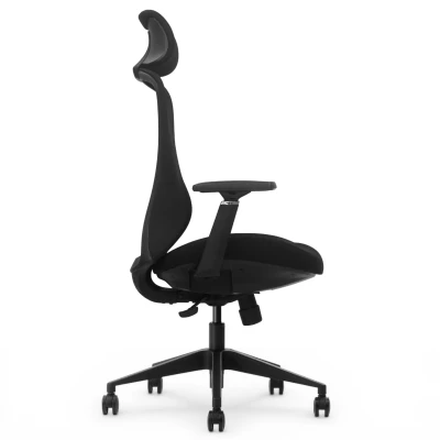 Fotel Ergonomiczny Biurowy ERGONAUT VOYAGER Czarny - widok z prawego profilu na ergonomiczne wyprofilowanie stelaża.