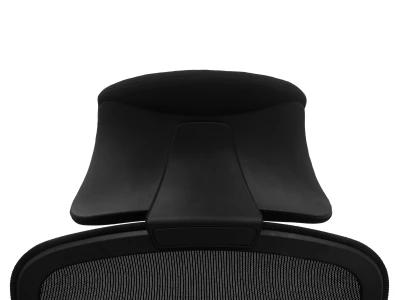 Fotel Ergonomiczny Biurowy ERGONAUT VOYAGER Czarny - zbliżenie od tyłu na mocowanie zagłówka z ramą.