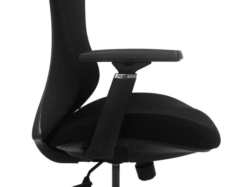 Profil boczny siedziska i mechanizmu sterującego czarnego fotela ERGONAUT VOYAGER.
