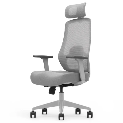 Fotel Ergonomiczny Biurowy ERGONAUT PULSE Szary - prawy półprofil ukazujący linię siedziska i oparcia.