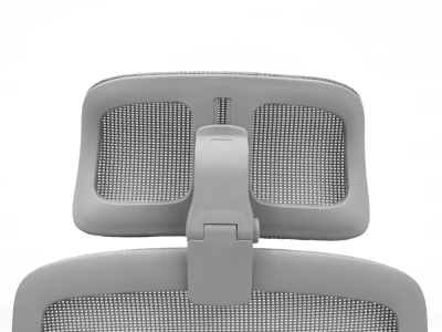Fotel Ergonomiczny Biurowy ERGONAUT PULSE Szary - widok z tyłu na zagłówek siatkowy i jego mechanizm mocowania.