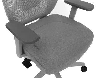 Fotel Ergonomiczny Biurowy ERGONAUT PULSE Szary - widok z góry na tapicerowane siedzisko, podłokietniki i bazę z kółkami.