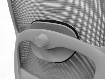 Fotel Ergonomiczny Biurowy ERGONAUT PULSE Szary - tylny półprofil oparcia z widoczną regulacją lędźwi.