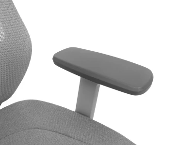 Fotel Ergonomiczny Biurowy ERGONAUT PULSE Szary - widok z góry na regulowany podłokietnik i tapicerkę siedziska.